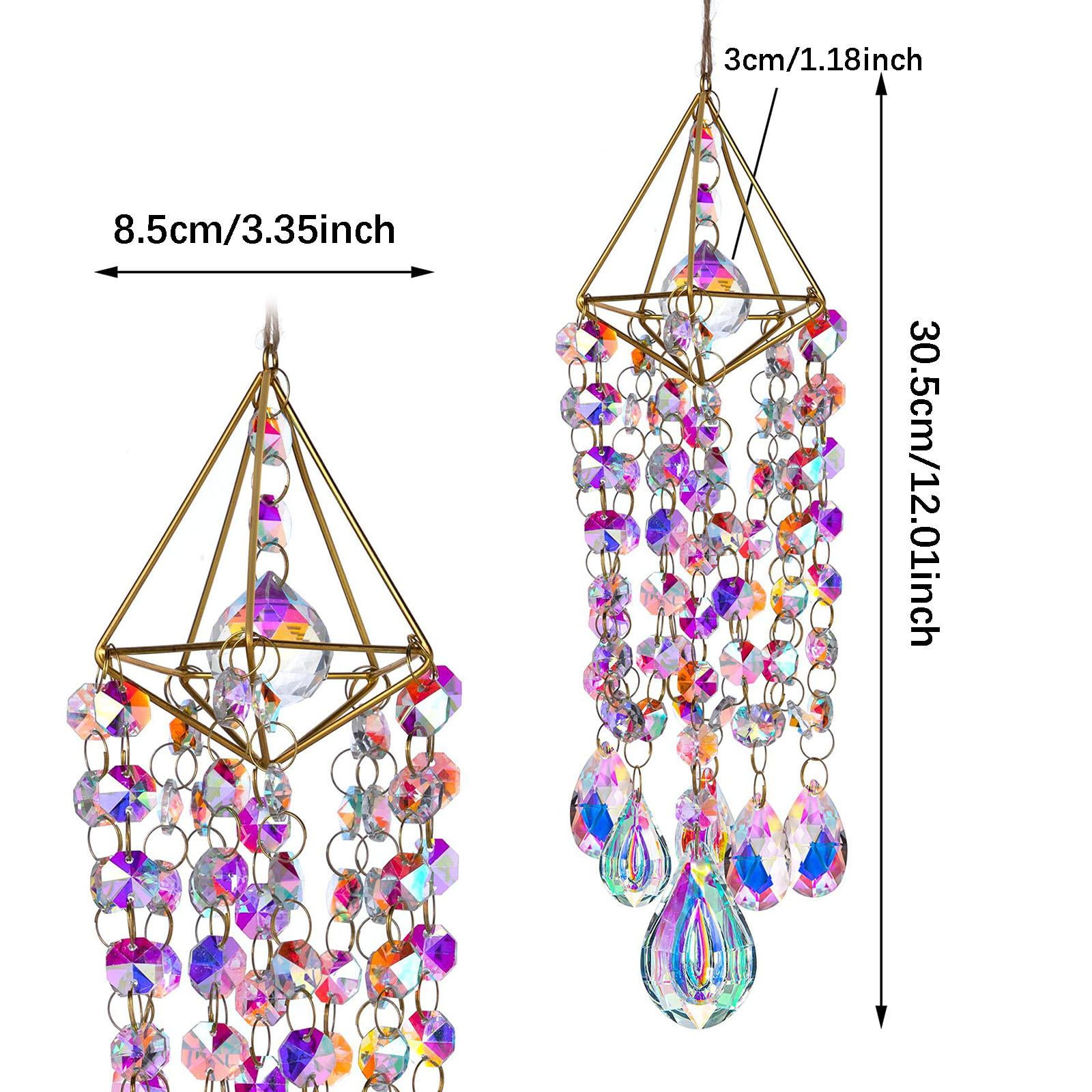 Glass Chandelier Wind Chimes Suncatcher Handcrafted Lightweight Ornament for Home Yard Birthday Gift