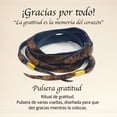 thumbnail image 4 of VANGANIA pulsera de piel unisex con baño de oro intención gratitud, 4 of 5