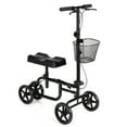 thumbnail image 3 of Topbuy Folding Steerable Knee Walker All Terrain Knee Scooter with Basket & Dual Brakes Black, 3 of 6