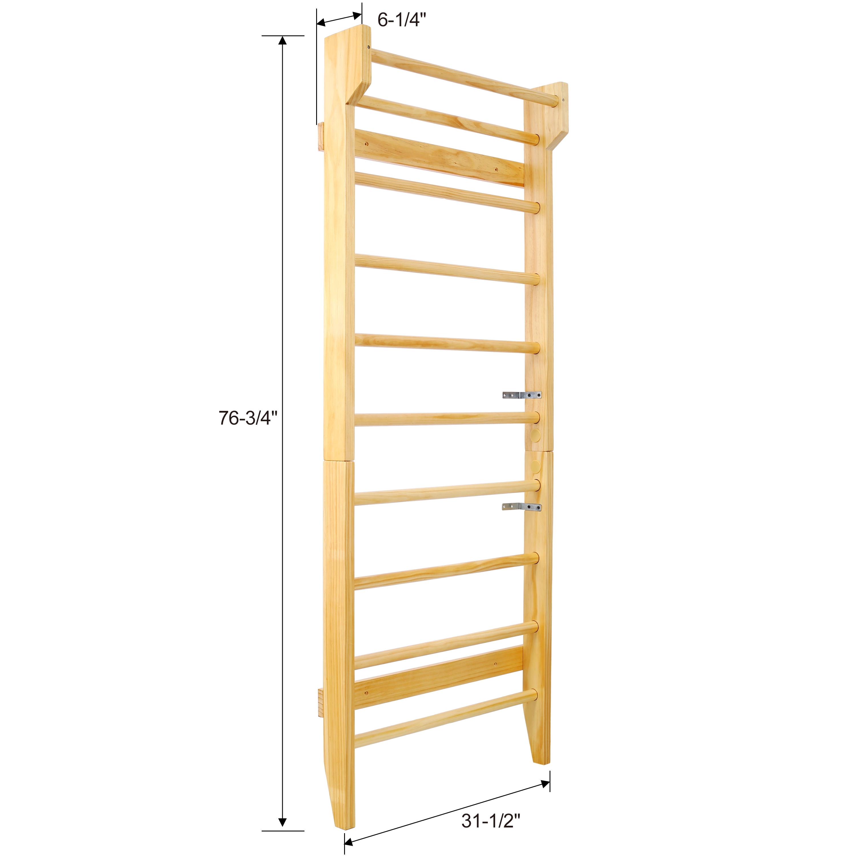 Wall Mounted Stall Bars Swedish Ladder Wooden Pull Up Bar for Home Gym Calisthenics Strength Training Stretching Physical Therapy Yoga Pilates Kids Adults Garage Workout Equipment Natural