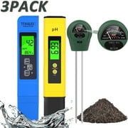 TIFOR PH Meter,TDS PPM Meter,Soil PH Tester, PH/EC Digital Kit,3 Pack