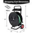 thumbnail image 5 of Black Sturdy Portable Strapping Dispenser Banding Cart Size 40’’H x 17’’W Built-in Tray with 50 Packing Buckle Free Strapping Cart Dispenser for Packaging, 5 of 6