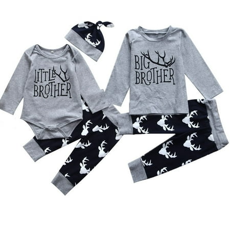 Toddler Baby Little Brother Romper Bodysuit Big Boy T-shirt Top ...