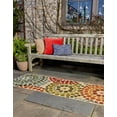 thumbnail image 3 of Unique Loom Outdoor Modern Collection Area Rug - Spark (2' 7" x 11' Runner Beige/Burgundy), 3 of 11