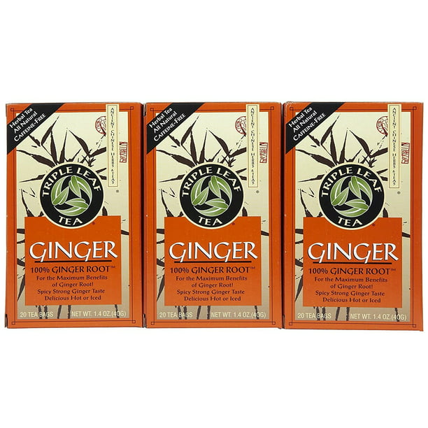Triple Leaf Ginger Tea Bags, 20 ct, 3 pk