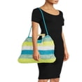 thumbnail image 5 of CHUANK Sac Fourre-Tout en Paille Rayé Lexi pour Femmes Adultes Aqua, 5 of 5