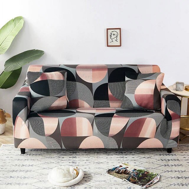 Housse de Canapé Extensible pour Salon Housse de Canapé Géométrique Élastique pour Différentes Formes Housse de Protection contre la Poussière en Forme de L