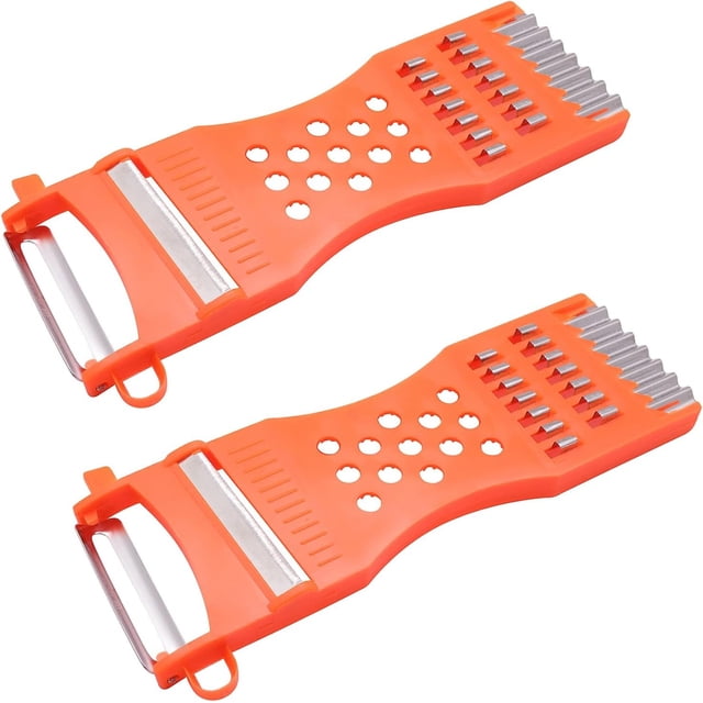 Pelador y rallador de cocina multifunción de plástico de mano, 2 uds., herramienta para cortar verduras, frutas, pepino, patatas, zanahorias, queso, utensilios de Chef
