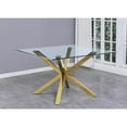 thumbnail image 2 of Square 47" x 47" Clear Glass 5pc Dining Set with Gold Stainless Steel, 2 of 3