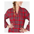 thumbnail image 3 of FAMILY PJs Sets Red Flannel Notched Collar Printed Long Sleeve V Neck Button Up Straight leg Everyday  Size XL, 3 of 4