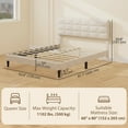 thumbnail image 3 of HOMCOM Queen Bed Frame with Upholstered Headboard Platform Bed Frame Cream, 3 of 10
