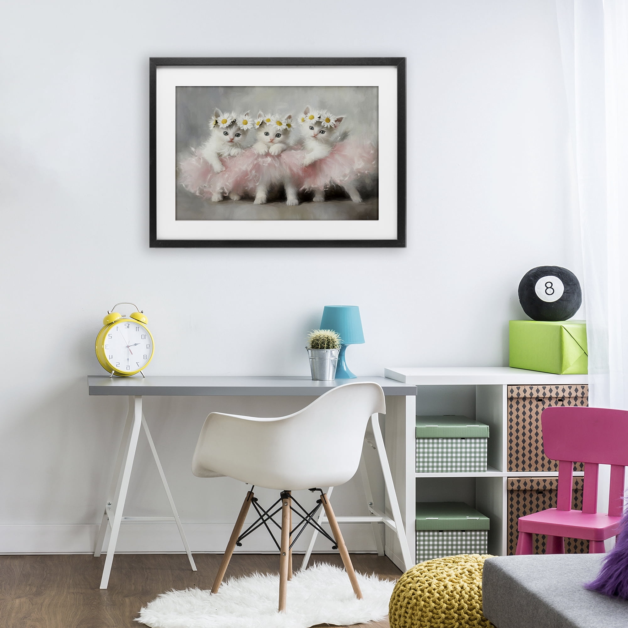 Stupell Industries Dancing Kittens in Tutus Black Framed Print Under Glass, design by Tina LeCour
