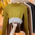thumbnail image 4 of STETMN Women's Tight Ribbed Knit T-Shirt Casual Mock Neck Plain Tops Fleece Long Sleeve Thermal Shirt, 4 of 7