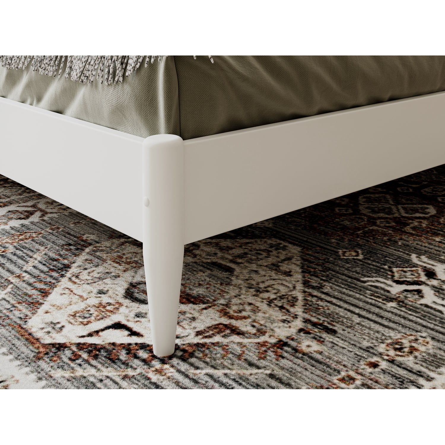 Modern Platform Bed - Solid Wood Low Profile Bed Frame - King Size Bed with USB Ports