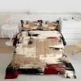 thumbnail image 2 of Manfei Brown Red Black Ombre Queen Comforter Set 3 Pieces, Abstract Oil Painting Bedding Sets, Watercolor Gradient Bedding Comforter Set, Super Cozy Room Decor, 2 of 8