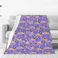 thumbnail image 1 of Balery Pugs and Flowers Manta de Felpa Suave y Acogedora – Cobija de Franela Aterciopelada para Cama, Lavable y Cálida para Sofá, Mascotas, Transpirable-80"x60", 1 of 7