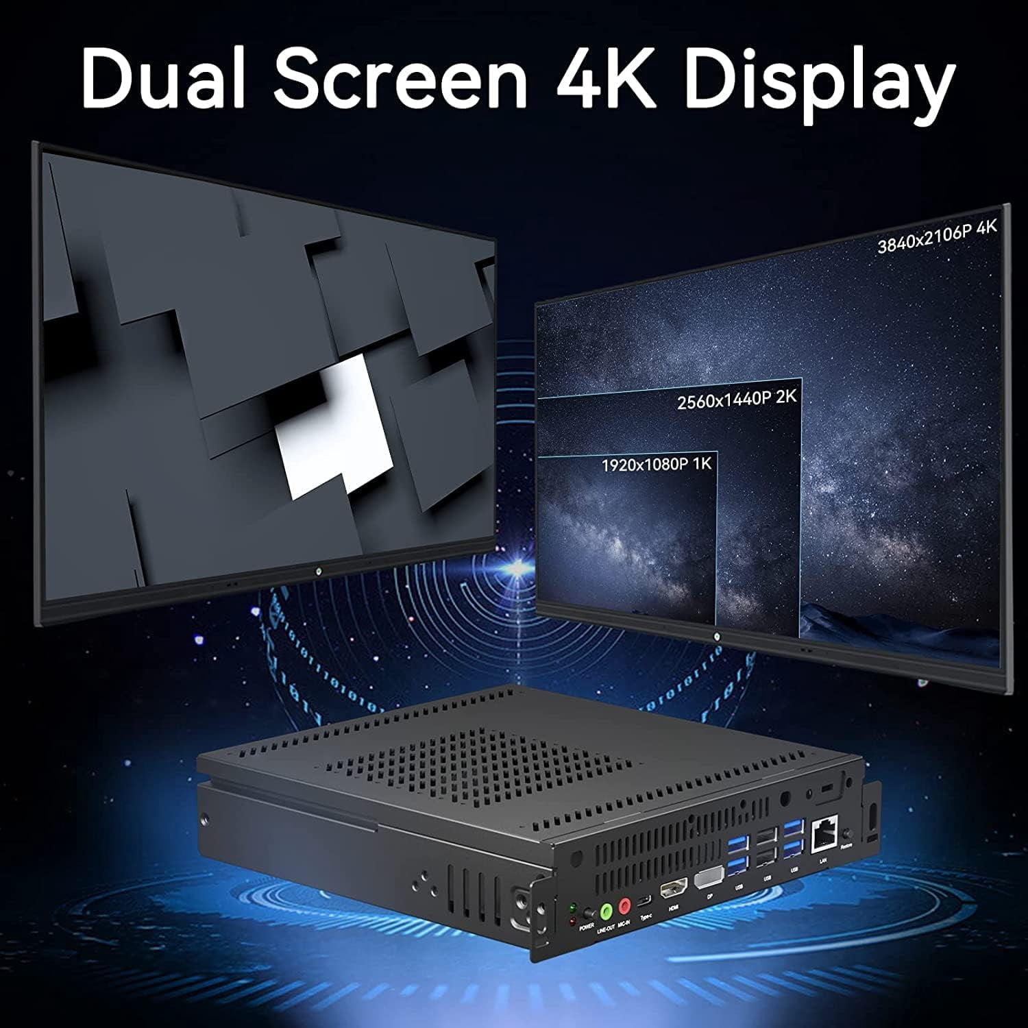 TIBURN Mini PC Windows 11 Pro, Intel I5-12450H Quad-Core Processor Mini Computers, Desktop Computers 4K UHD Board