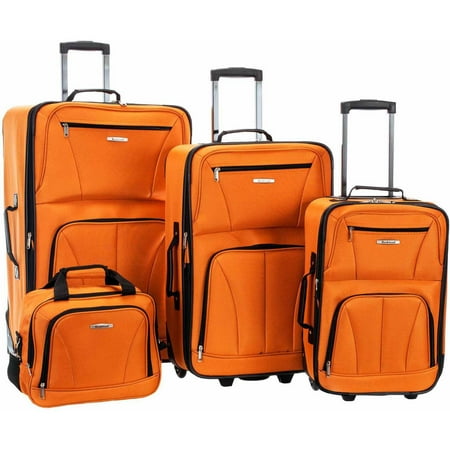 Rockland Journey 4-Piece Expandable Luggage Set, Orange