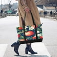 thumbnail image 4 of FORMRS Canvas Laptop Tote Bag for Women with 15.6" Computer Compartments Shoulder Handbag, Blue Apple Pattern, 4 of 7