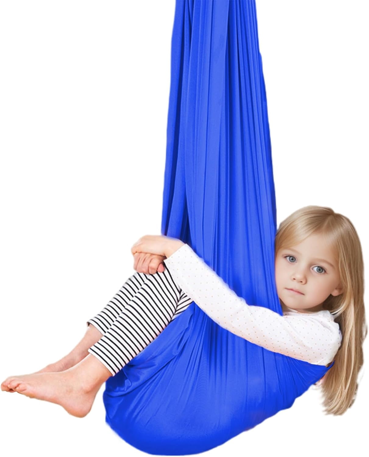 Sensory Swing for Kids/Adults, Therapy Swing Toddlers Hammock for Autism, ADHD,Special Needs Swing for Calming & Relaxing, Sensory Chair Toys & Gift (Hardware Included), 59x110in (Royal Blue)