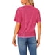 thumbnail image 3 of Camisa de lentejuelas INSPIRE CHIC para mujer, blusa brillante de manga dolman oversize, color rosa fuerte, 3 of 6