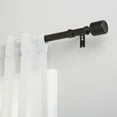 thumbnail image 2 of Exclusive Home Rino 1" Window Curtain Rod and Finial Set, Adjustable 66"-120", Matte Black, 2 of 8