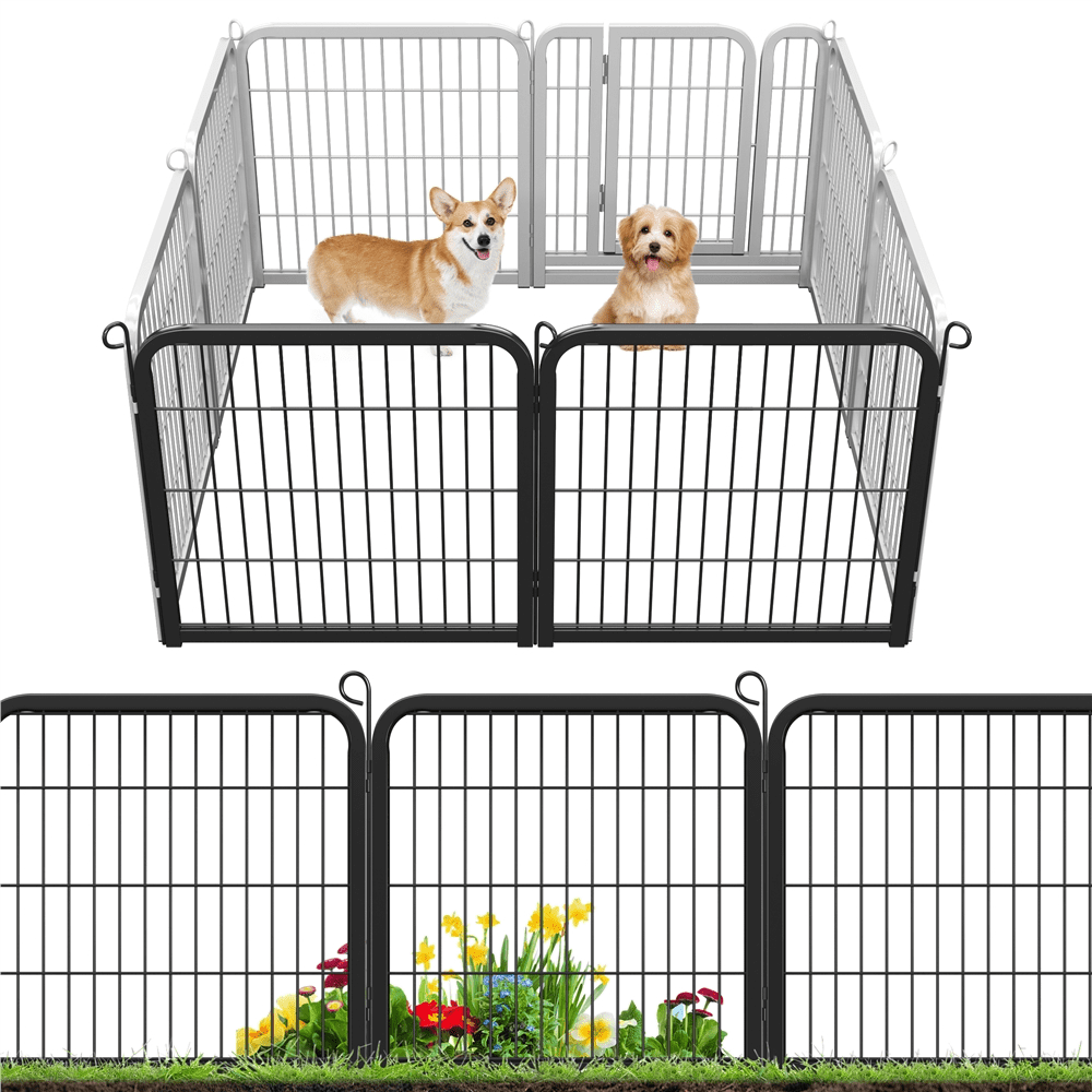 Renwick 24" Height 2 Panels Dog Playpen, Black