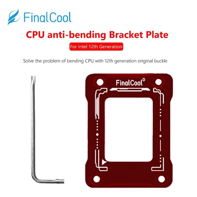Hebilla correctora de flexión de CPU FinalCool para LGA1700-BCF Intel Gen12 (rojo)