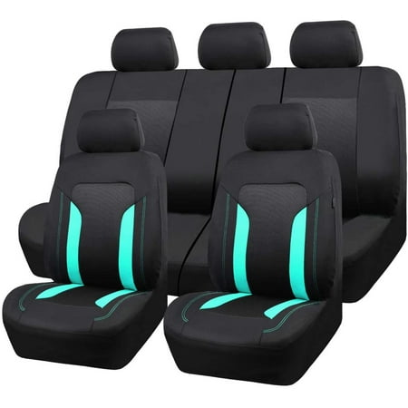 Autoking Cover Universal Fabric Car Seat Covers Accessories Interior with Back Pocket Can Split Airbag Compatible Mint