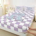 thumbnail image 3 of Castle Fairy Personalized Initial 4-Piece Full Size Sheets for Kids,Geometric Lattice Bed Sheets,Silver Glitter Lightweight Sheet Sets,Luxury Bedroom Decor, 3 of 7