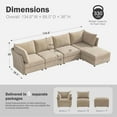 thumbnail image 3 of JULY'S SONG 134.6" Luxury Sectional Sofa Set, Cloud Couch Modular Sectionals for Living Room, Comfy L Shaped Couches and Sofas with Movable Storage Ottoman - Beige, 3 of 10
