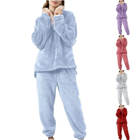 Ashirexll Womens Winter Sets Outfits for Womens Fashion Solid Hooded Loose Long Sleeve Top and Casual Comfortable Pants Suit