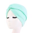 thumbnail image 1 of Turbante de estilo étnico, gorro cruzado de algodón de imitación, gorro de quimioterapia, gorro envolvente, 1 of 6