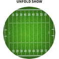 thumbnail image 4 of American Football Field Tablecloth Round Green Sport Theme Table Cloths Circular Table Cover Reusable Waterproof and Washable Wipeable Polyester Tabletop for Dining Kitchen Party Decor 60 Inch, 4 of 7