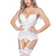 thumbnail image 2 of Mujeres Sexy Corset Body Ropa interior Deep V Perspectiva Lencería blanca Regalo, XL Methold XX000195-04, 2 of 7
