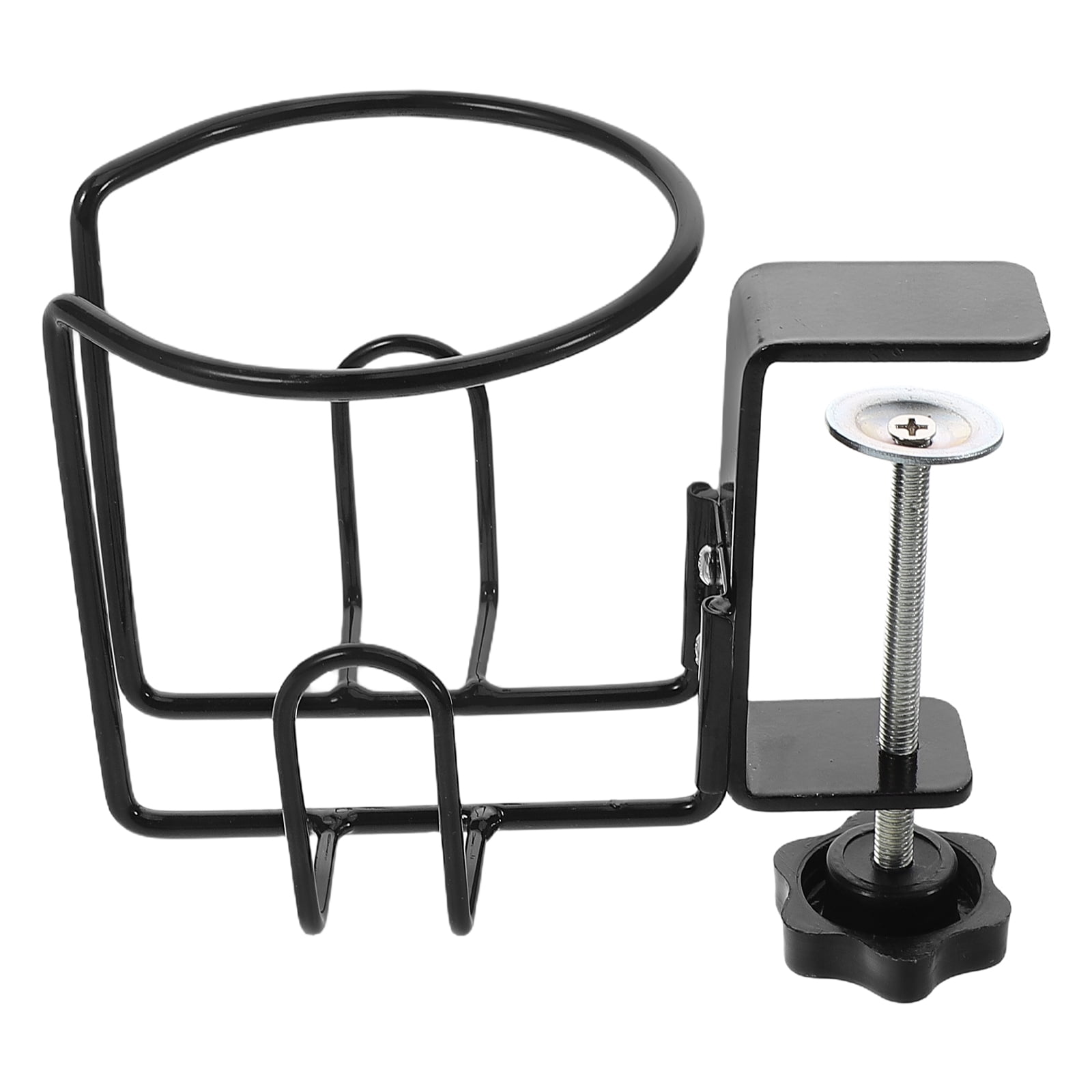 LITINKIMI Black Clamp- Beverage Holder, 1 Piece, 5.3x4.9x3.3in, Iron Drink Cup Holder for Space Saving