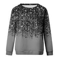 thumbnail image 3 of AherBiu Chandails à Col Rond pour Femmes Manches Longues Imprimé Brillant Printemps Décontracté Ample Chandail Pailleté Hauts, 3 of 4
