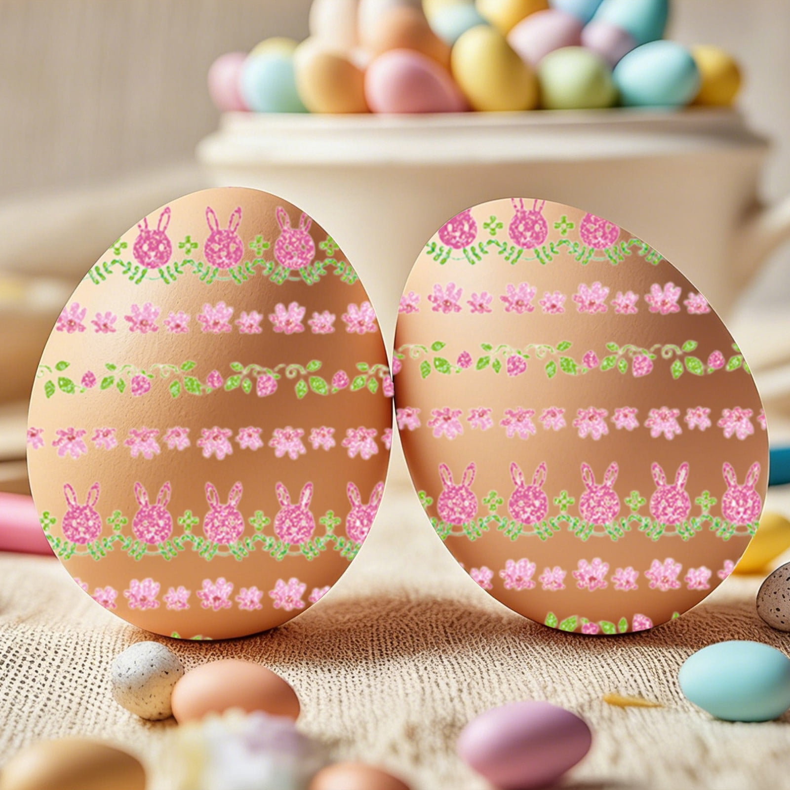 DAMAI Easter Eggs Tattoo Stickers Easter Art Decals Funny Colorful Stickers Cute Rabbit Chick Flower Stars Eggs Tattoo Art Design Decals DIY Party Decoration Supplies for Eggs
