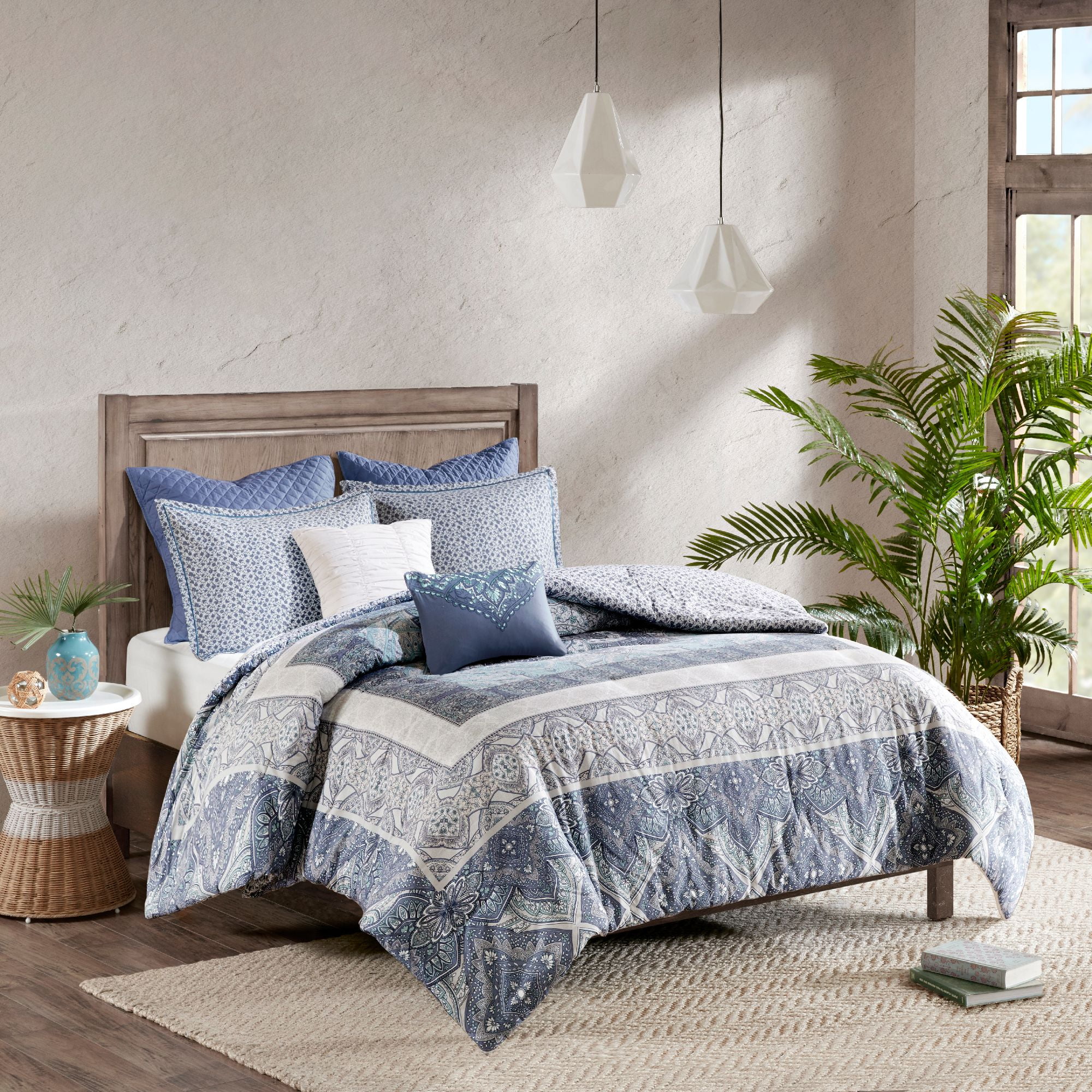 Willow Floral Flannel 100% Brushed Cotton réversible duvet Covers Bedding Sets 