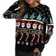 thumbnail image 2 of Suéter de Punto de Papá con Cuello Redondo y Larga para Mujer, Suéter Navideño Feo, Top Azul Marino XL, 2 of 7