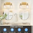 thumbnail image 5 of Senhu Modern Dimmable 2-Light Gold Bedroom, Living Room Wall Sconces with Clear Glass, 5 of 7