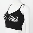 thumbnail image 4 of Sexy Club Women Summer Crop Top Camis Punk Y2K Harajuku Black Sleeveless Human Skeleton Skull Hand Printed Tights Vest Femme-Burgundy-XXL, 4 of 6
