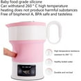thumbnail image 3 of RKXQT  0.6L Travel Foldable Electric Kettle with LED Digital Display Portable Food Grade Silicone Cookerware BPA Free Fast Boiling with Boil-Dry Protection Dual Voltage Auto Shift (Color : Pink), 3 of 5
