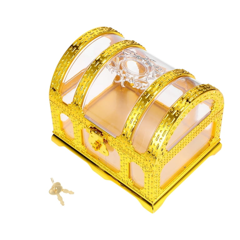 Plastic Large Pirate Gold Treasure Box Kids Toy Candy Box Treasure Chest Toy