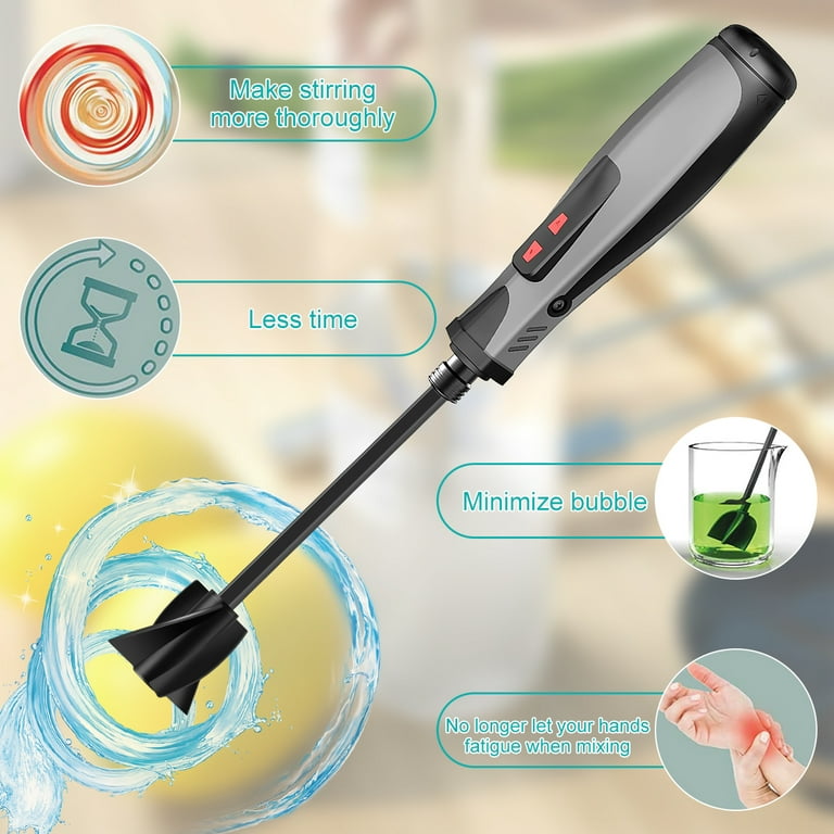 Electric Epoxy Resin Mixer Handheld Resin Stirrer with 4 Reusable Stirring  Paddles for 1/4in Drills Minimizing Bubbles Portable Epoxy Mixer for Resin  Latex Paint DIY Crafts 