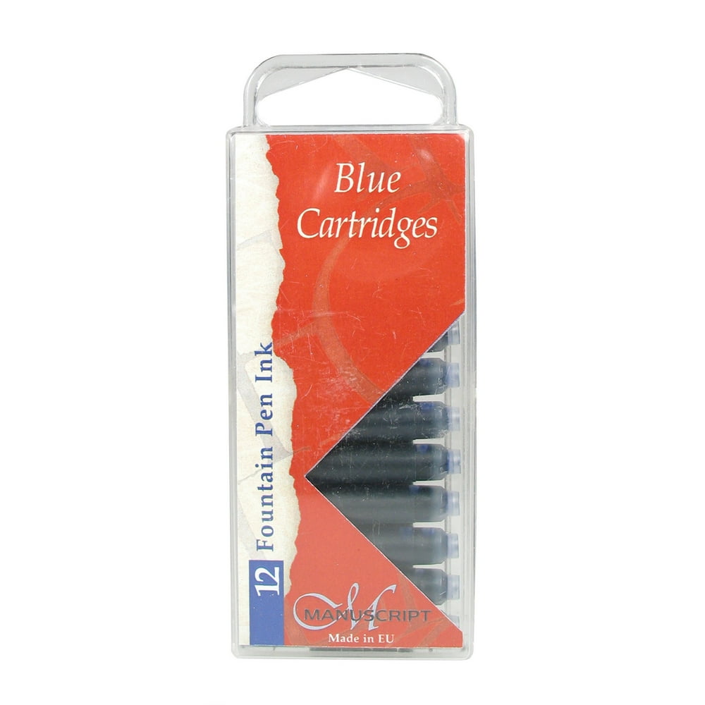 Manuscript Calligraphy Ink Cartridges, Blue, 12/Pkg.
