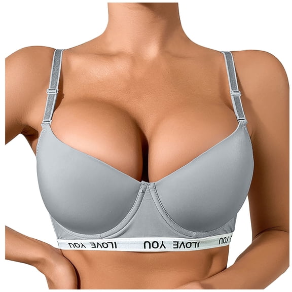 Npasoilc Underwire Bra for Women Thin Push Up Side Support Adjustable Straps Breathable Comfortable Daily Underwear