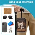 thumbnail image 6 of COEQINE Forearm Crutch Bag for Seniors Men Women Boston Terrior Paw Brown Walking Cane Attachment, Organizer Pouch, 2 Pockets, Lightweight, for Walking Cane & Elbow Crutches, 6 of 7