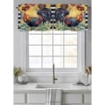 thumbnail image 4 of Vintage Sunflower Rooster Curtain Valances for Windows, Pastoral Watercolor Plaid Kitchen Valance Window Treatment, Light Filtering Block Curtains for Bathroom/Bedroom/Living Room 54'' x 18'', 4 of 9