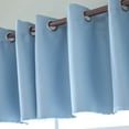 thumbnail image 4 of ziyahi Solid Colored Short Valance Curtains Drape Balcony Curtain Kitchen Window Treatment Blue S, 4 of 9